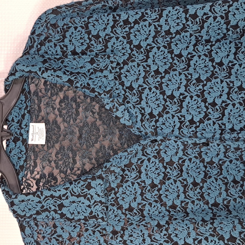 Westbound II Black Lace Button Down Long Sleeve Shirt